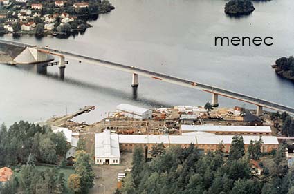 Savonlinna, siltanäkymä, rakennuksia rannalla, Lemminkäisen projektikuva 