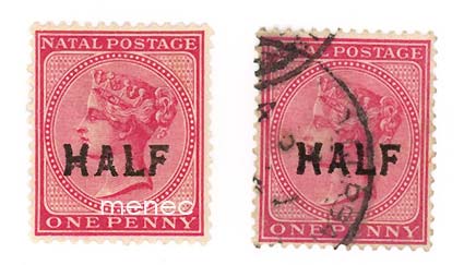 Iso-Britannia, Natal 1895, ylipainama Half 1 pennyn merkille 