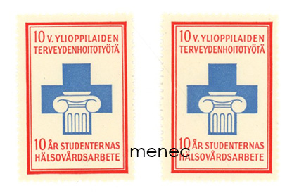  10 v. ylioppilaiden terveydenhoitotyötä, kirjeensulkija, 2 kpl 