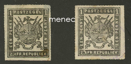 Etelä-Afrikka, käyttösarja vaakunalla 1883, 1p musta, 2 väriä 