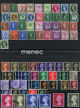 Iso-Britannia, Elisabet II, käyttömerkkejä eri ajoilta, 176 kpl 