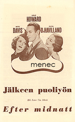 Jälkeen puoliyön, elokuvaesite 