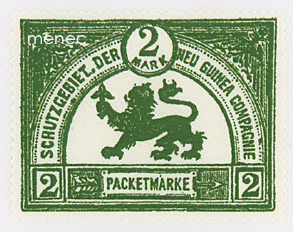 Saksa, Uusi-Guinea, Schutzgebiet der Neu Guinea Compagnie, pakettimerkki 2 M 