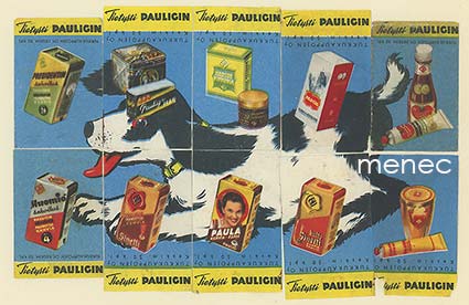 Tulitikkuetikettejä, Pauligin tuotteita, 10-osainen keräilysarja, koira 