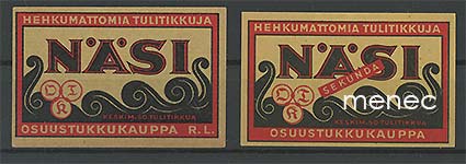 Tulitikkuetikettejä, Näsi, tavallinen ja sekunda 