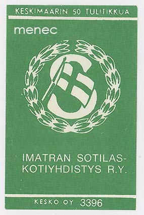 Tulitikkuetiketti, Imatran Sotilaskotiyhdistys 