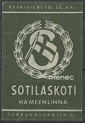 Tulitikkuetiketti, Sotilaskoti, Hämeenlinna 