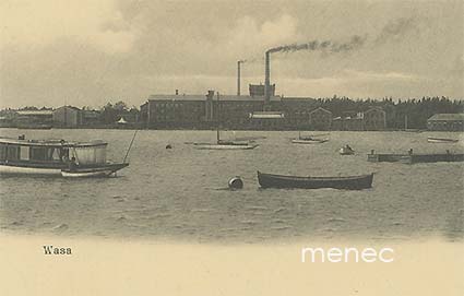 Vaasa, veneitä ja tehdas 