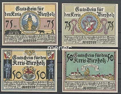 Saksa, Diepholz, 4 pularahaa 1921 