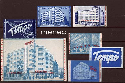 Tulitikkuetikettejä, Tempo, iso ja 6 tavallista 