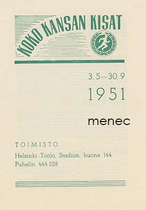 Koko kansan kisat 1951, esite 