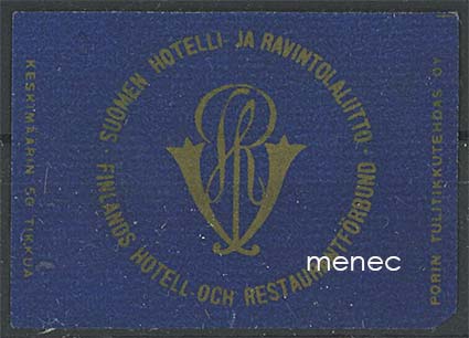 Tulitikkuetiketti, Suomen Hotelli- ja Ravintolaliitto 