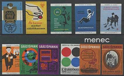 Tulitikkuetikettejä, Säästöpankki, 11 kpl 