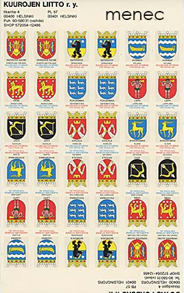 Kirjeensulkijoita, maakuntavaakunat, arkki 36 kpl 