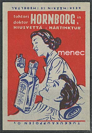 Tulitikkuetiketti, Tohtori Hornborgin hiusvettä 