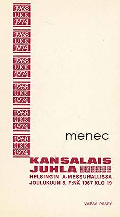 Urho Kekkosen vaaliliiton kansalaisjuhla Helsingin A-messuhallissa 1967 