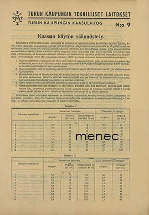 Kaasun käytön säännöstely 1944 Turussa 