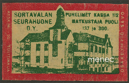 Tulitikkuetiketti, Sortavalan Seurahuone 
