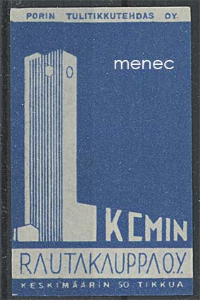 Tulitikkuetiketti, Kemin Rautakauppa 