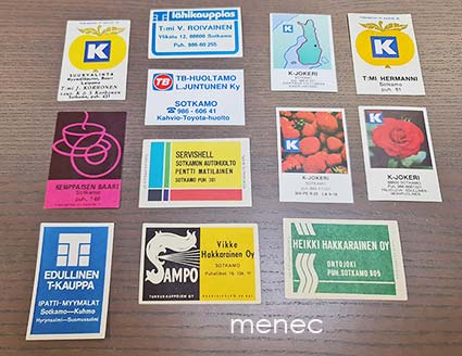 Tulitikkuetikettejä, Sotkamo, 12 kpl 