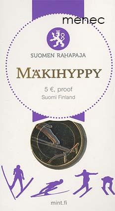 Urheilurahat, mäkihyppy, 5 euroa, proof 