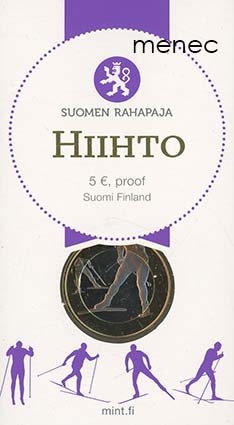 Urheilurahat, hiihto, 5 euroa, proof 