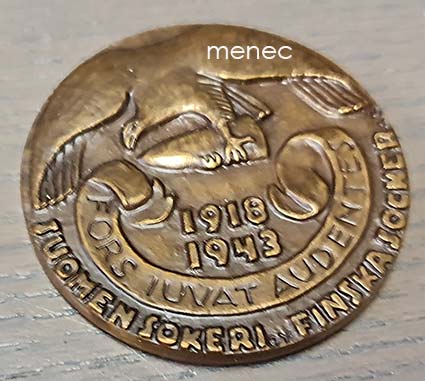 Finne, Gunnar - Suomen Sokeri 1918-1943 / John Grundström, muistomitali 