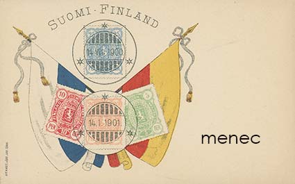 Suomalaisen postimerkin muistoksi, lippuaihe [tausta: Muistokortti] 
