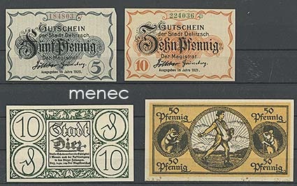 Saksa, 4 pularahaa, Delitzsch, Diez, Erbach 