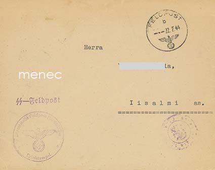 SS-Feldpost 22.2.1944, Fürsorge-SS-Führer suomalaiselle SS-miehelle 