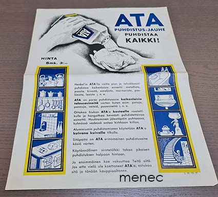 ATA- puhdistus-jauhe puhdistaa kaikki!, mainosjuliste 