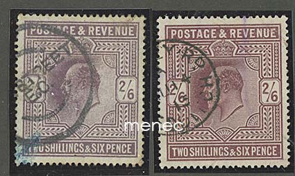 Iso-Britannia, käyttösarjaa 1902-1913, 2 Sh 6 P kahdella paperisävyllä 