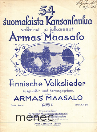 Maasalo, Armas - 54 suomalaista kansanlaulua. II 