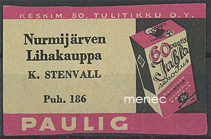 Kauppiasetiketti, Nurmijärven Lihakauppa K. Stenvall 