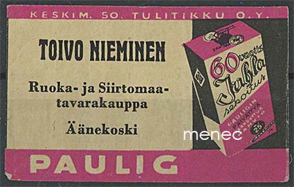 Kauppiasetiketti, Toivo Nieminen, Äänekoski 