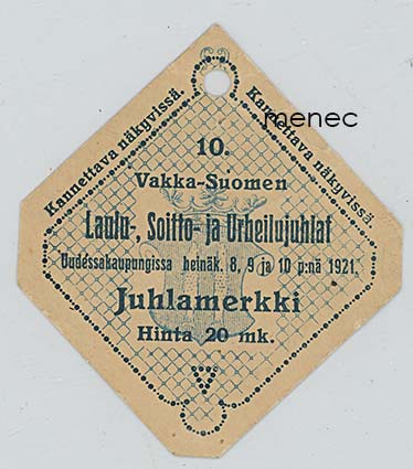 Rintamerkki, Vakka-Suomen Laulu-, Soitto- ja Urheilujuhlat Uudessakaupungissa 8-10.7.1921 