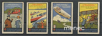 Kirjeensulkijoita, Veloxol-moottoriöljy autoihin, veneisiin, ilmalaivoihin, lentokoneisiin 