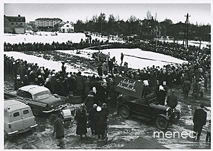 Järvenpää, joulunalustapahtuma Ahomaa-Sokoksen tulevalla paikalla 1962 