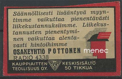 Kauppiasetiketti, Osakeyhtiö Pottonen 