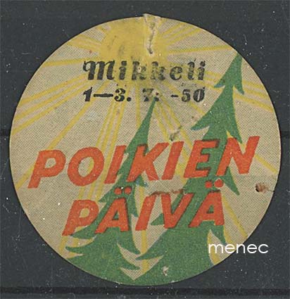 Rintamerkki, Mikkeli. Poikien päivä 1950 