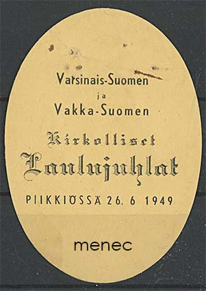 Rintamerkki, Varsinais-Suomen ja Vakka-Suomen kirkolliset laulujuhlat Piikkiössä 1949 