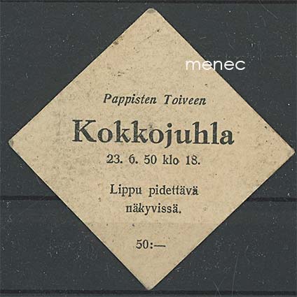 Rintamerkki, Pappisten Tolveen Kokkojuhla 1950 