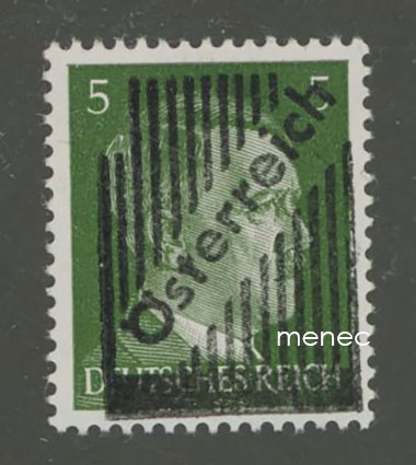 Itävalta, Wienin mustaus 1945 5 Pf, Hitler 15 ylipainamalinjalla 