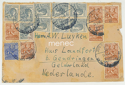 Saksa, NL:n miehitysvyöhyke, postilähetys Alankomaihin 1948 