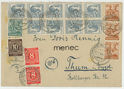 Saksa, NL:n miehitysvyöhyke, postilähetys 1948 