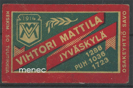 Kauppiasetiketti, Vihtori Mattila, Jyväskylä 