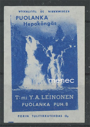 Kauppiasetiketti, Puolanka, Hepoköngäs, T:mi Y.A. Leinonen 