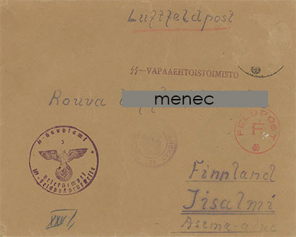 SS-Luftfeldpost, suomalaiselta SS-mieheltä 