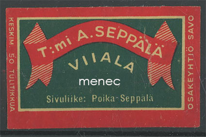 Kauppiasetiketti, T:mi A. Seppälä, Viiala 