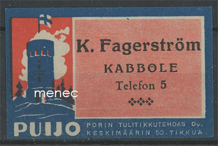 Kauppiasetiketti, K. A. Fagerström, Kabböle, Pernaja 